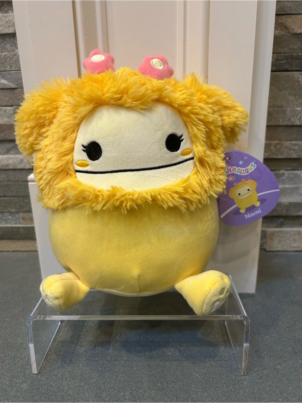 Squishmallows Nomi Monster Plush 8 in Yellow Fuzzy Spring Easter
